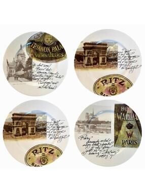 Set of 4 Rosanna Paris-Themed 7.75” Salad Plates